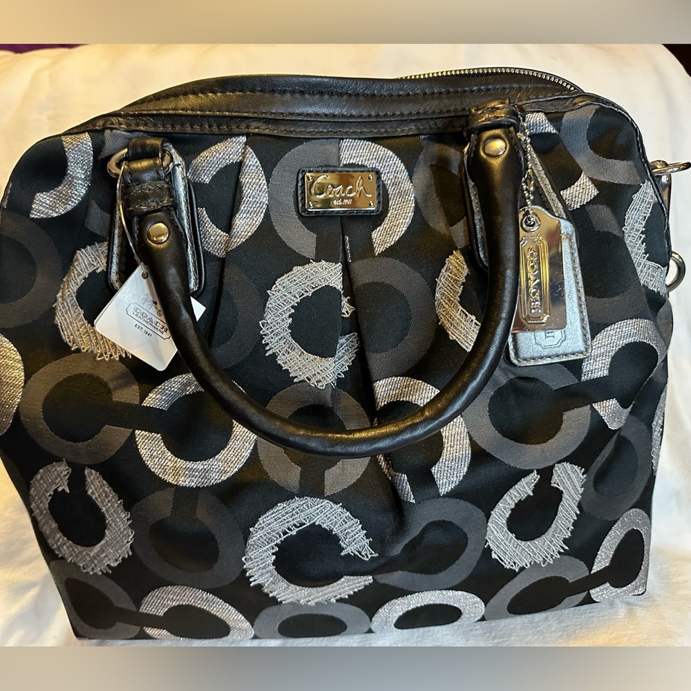 Black & Silver Coach Purse